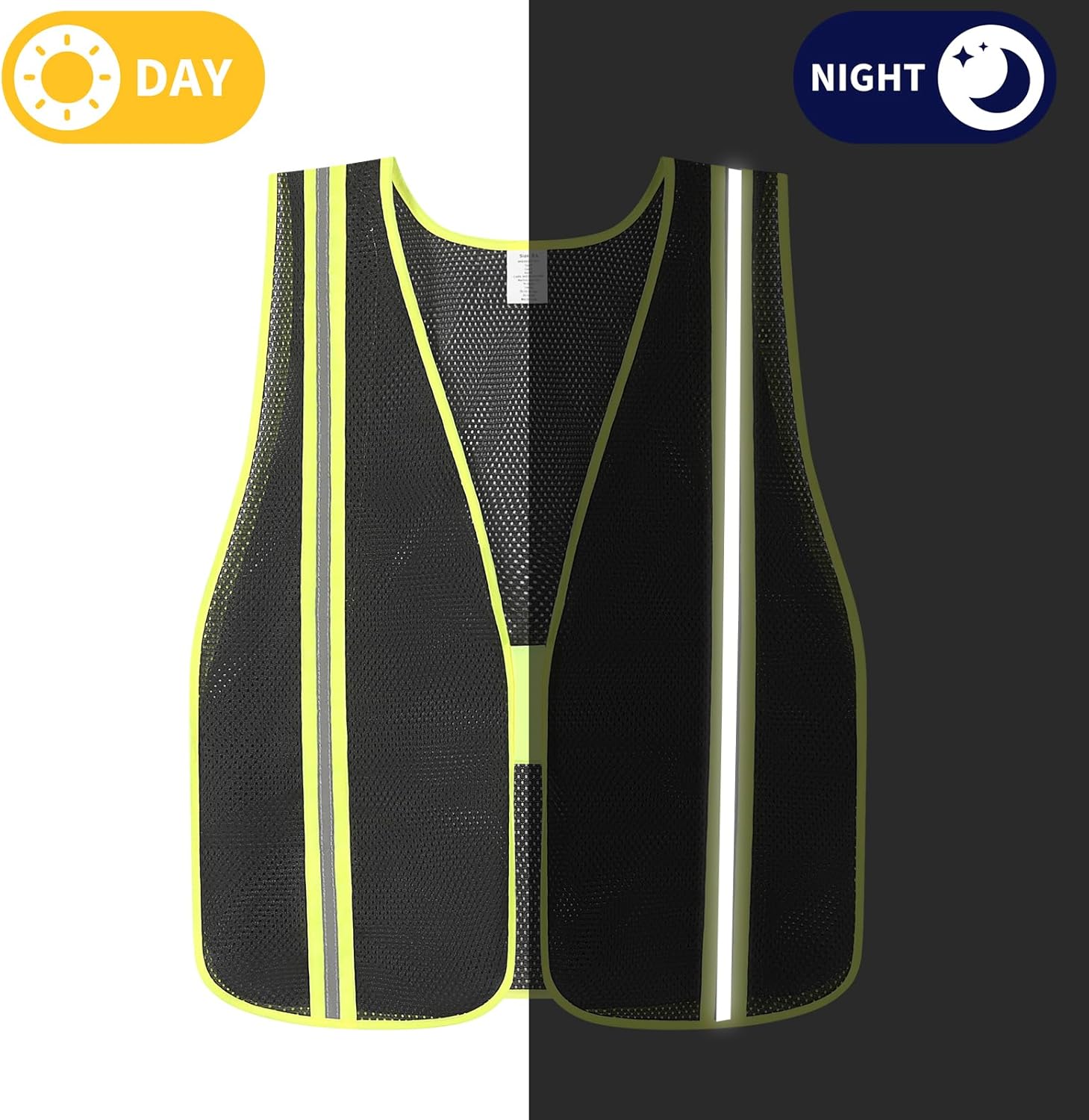 Skiennix High Visibility Reflective Safety Vest - Class 2 Mesh Fabric Work Jacket for Men & Women