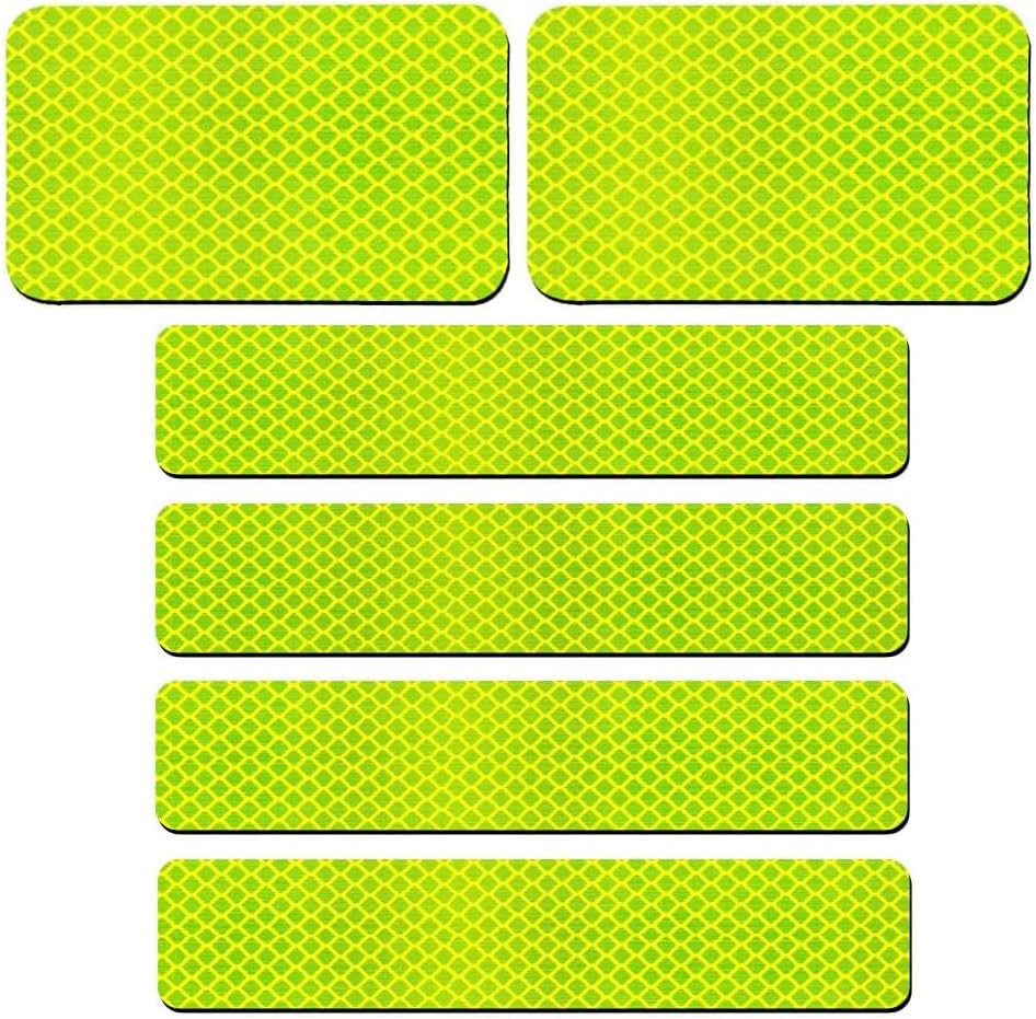 Skiennix 6 Pack Extra Reflective Hook Fasteners - Enhance Safety with Bright Green Visibility