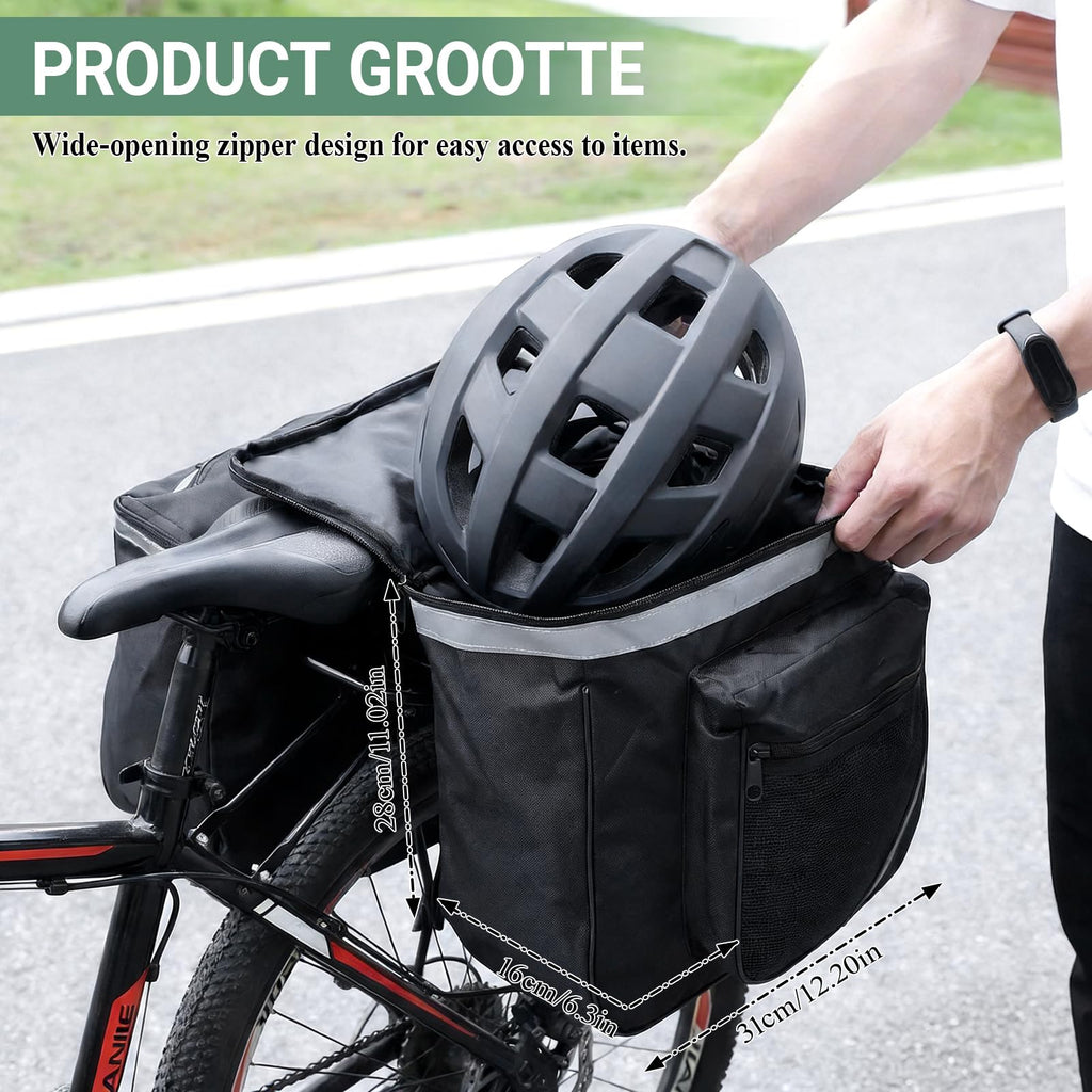 Yuecoom Bicycle Panniers, Bike Bag, Bicycle Rack Bag Bike Rear Carrier, 25L Waterproof Mountain Road Bike Rack Rear Seat Tail Carrier Trunk Doubility Pannier Bag