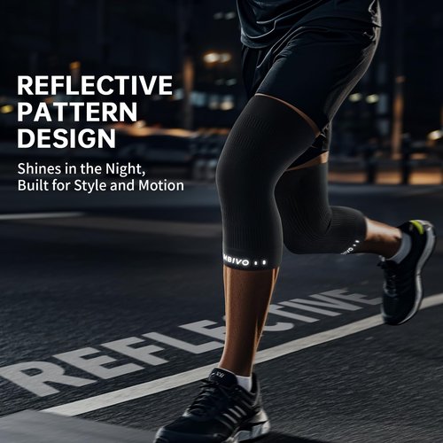 CAMBIVO Knee Brace for Women and Men (2 Pack), Ultra-Thin Lightweight Knee Compression Sleeve (Black, Large)