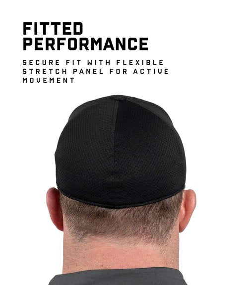 Gymreapers Baseball Hats and Caps for Men | Lightweight Fitted Hats for Running, Workouts, Gym and Outdoor Sports | Polyester Made Moisture Wicking Adapt Caps (Black/White)