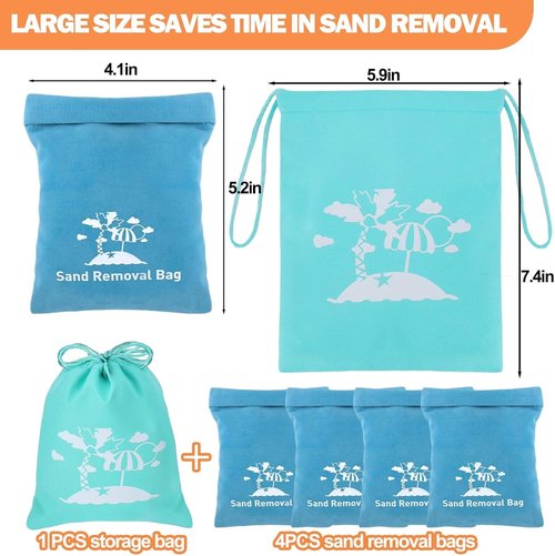 Mity Rain Sand Remover Mitt - Essential Beach Sand Eraser Wipe for Kids & Women | Blue, Talc-Free