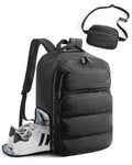 BAGSMART 35L Travel Backpack Women, 17.3 Inch Carry On Backpack Flight Approved, Personal Item Backpack Travel Bag, Water Resistant Casual Daypack, Black
