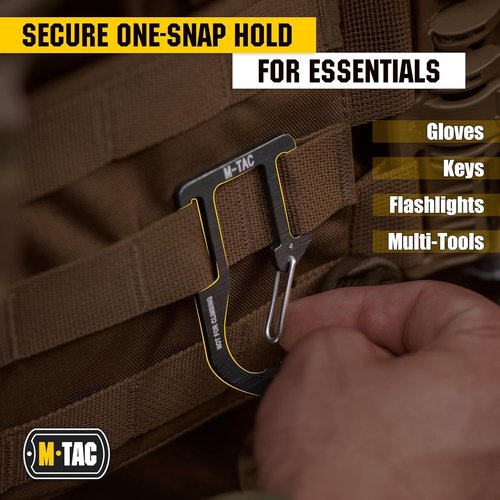 M-Tac Carabiner Clip Molle Compatible Snap Hook for Tactical Vest Backpack D-Ring (Set of 3)