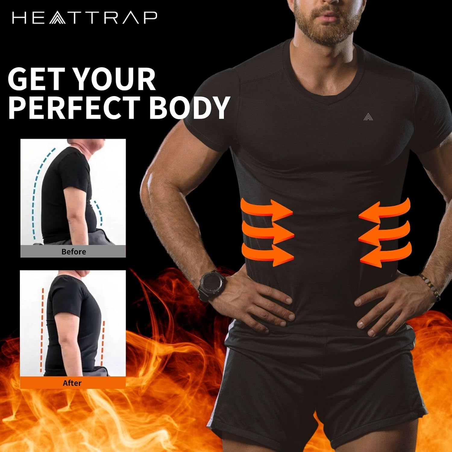Skiennix Men's Sauna Suit Shirt - Heat-Trapping Sweat Compression Vest for Enhanced Shaping