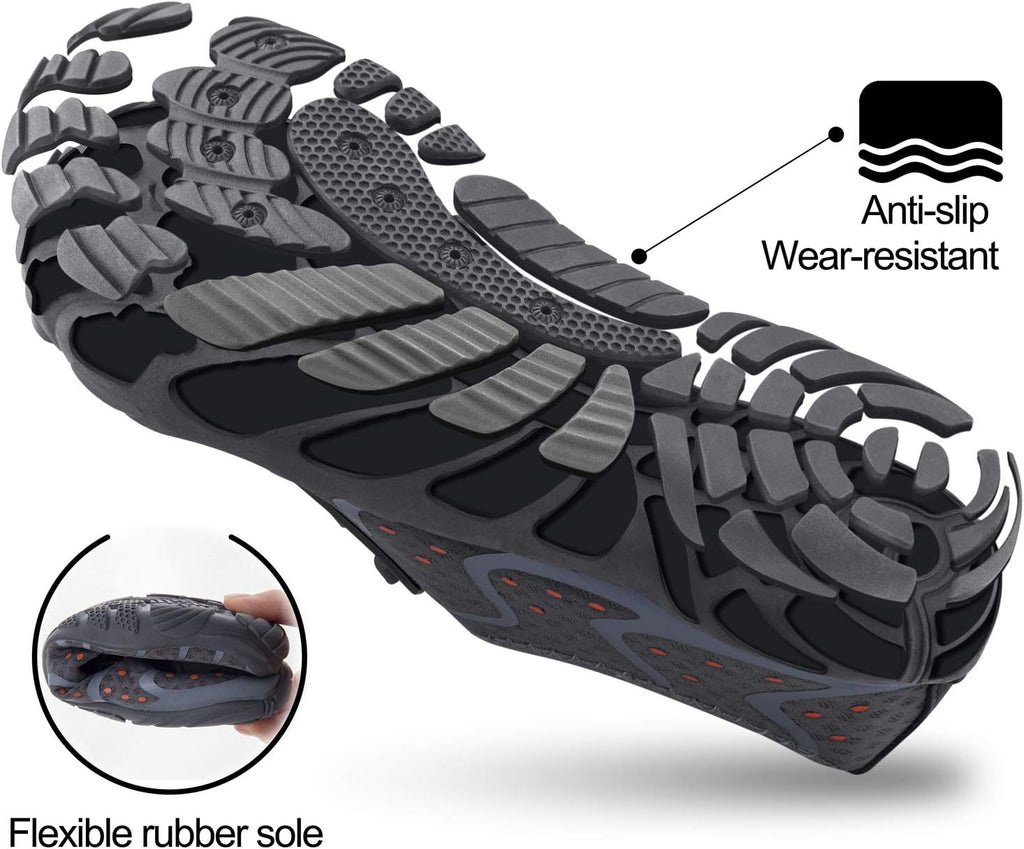 SEEKWAY Water Shoes - Quick-Dry Barefoot Aqua Footwear for Beach, Pool, and Hiking | Gray SP001
