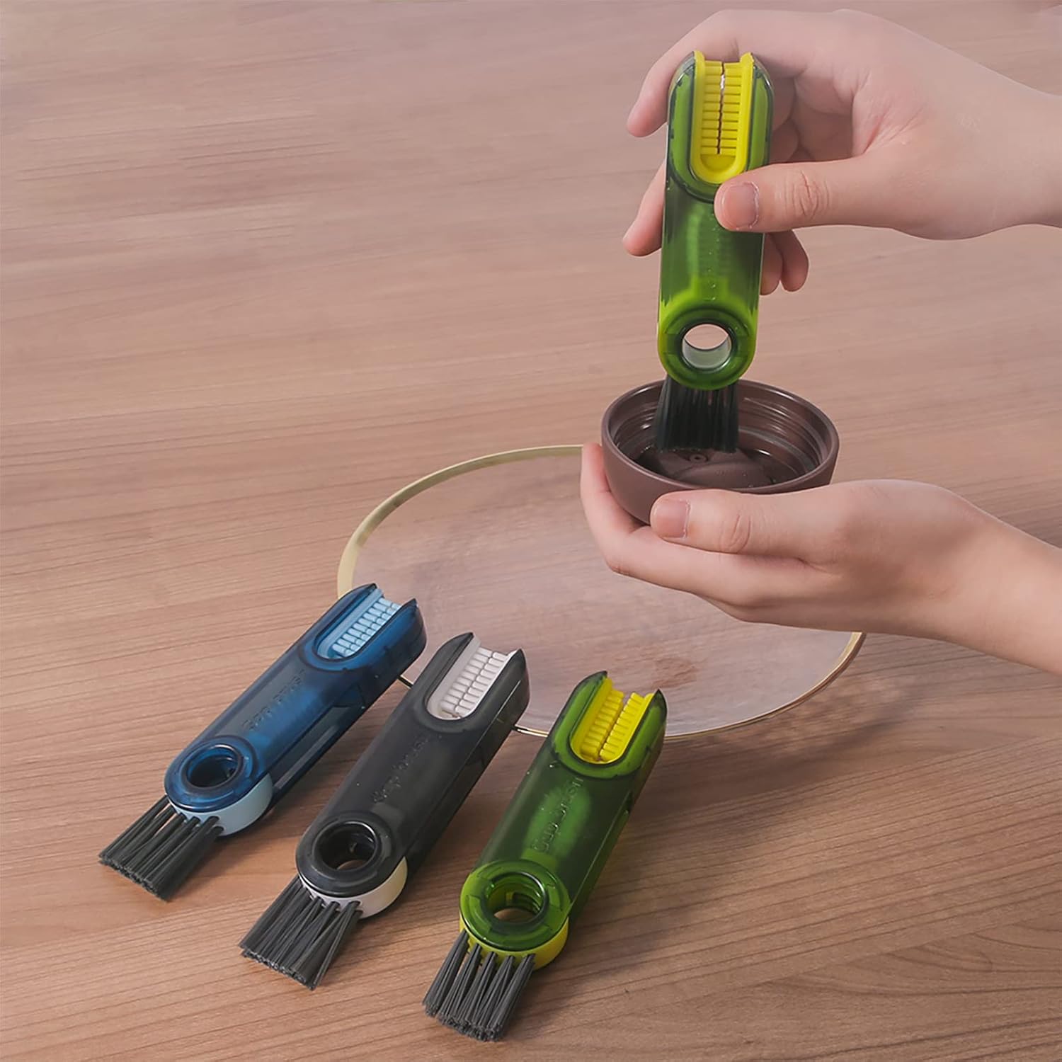 Skiennix 3-in-1 Cup Lid Cleaning Brush Set - Multifunctional Insulation Bottle & Silicone Holder Cleaner
