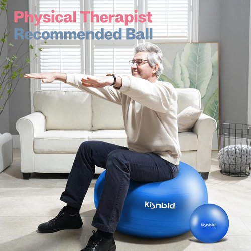 Extra Thick Exercise Ball by [Brand Name] - Anti-Burst Stability Ball for Home, Office & Gym | 4 Sizes Available