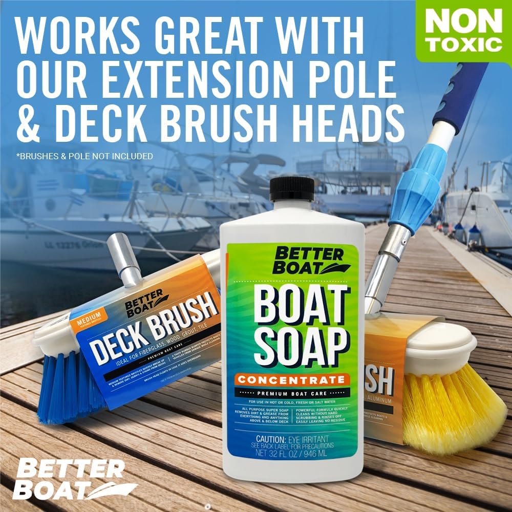 Premium Grade Boat Soap - Marine Concentrate Cleaner for Freshwater & Saltwater | Cleans Fiberglass Hulls