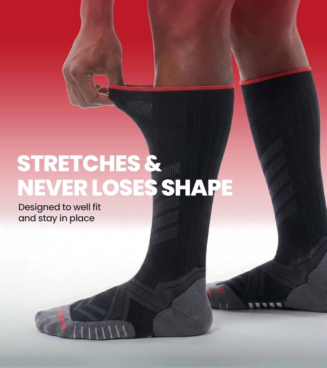 RUIXUE Compression Socks - 15-20mmHg Graduated Support for Travel, Nurses & Athletes | 2 Pairs