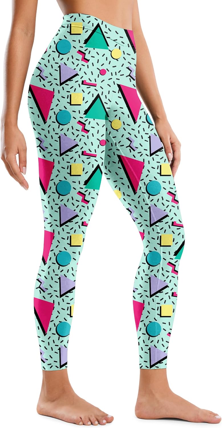 Skiennix Women's 80s Neon Leggings - Artistic Splash Print, Soft & Stretchy Workout Pants