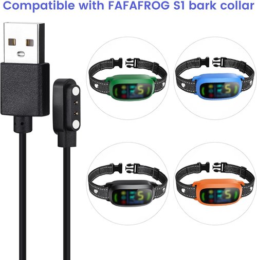 2-Pack Dog Bark Collar Charger for FAFAFROG Training Collar, Magnetic USB Charging Cable with Power Adapter