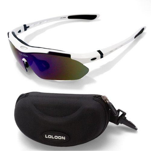 LOLOON Sports Sunglasses for Men Women Youth, Wrap Around Sunglasses for Running Cycling Fishing Baseball Golf, UV Glasses, Purple