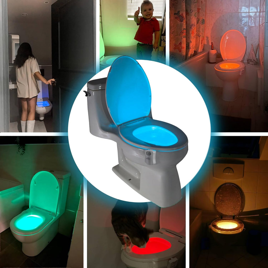 ToiLight Toilet Bowl Night Light - Fun Motion Sensor Bathroom Gadget | Perfect Gift for All Occasions