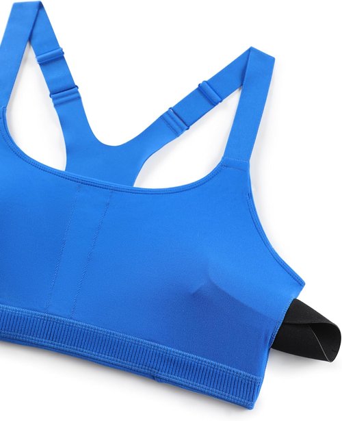 CRZ YOGA Women's Racerback Padded Sports Bra - Medium Impact, Adjustable Straps, Scoop Neck Top