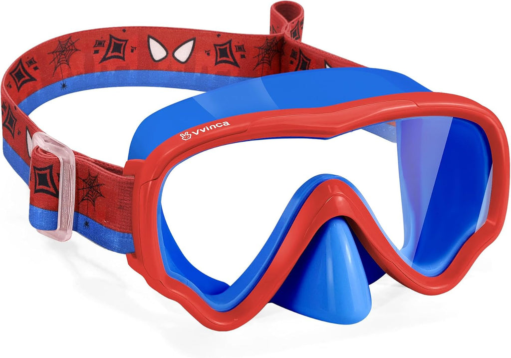 Vvinca Kids Swim Goggles - Anti-Fog & UV Waterproof with Nose Cover | Adjustable Fabric Strap for Ages 3-15