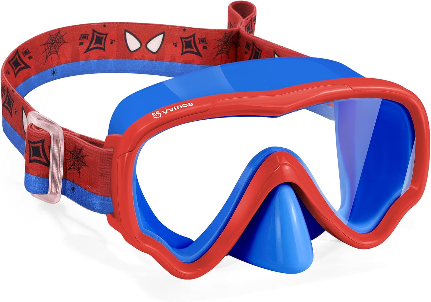 Vvinca Kids Swim Goggles - Anti-Fog & UV Waterproof with Nose Cover | Adjustable Fabric Strap for Ages 3-15