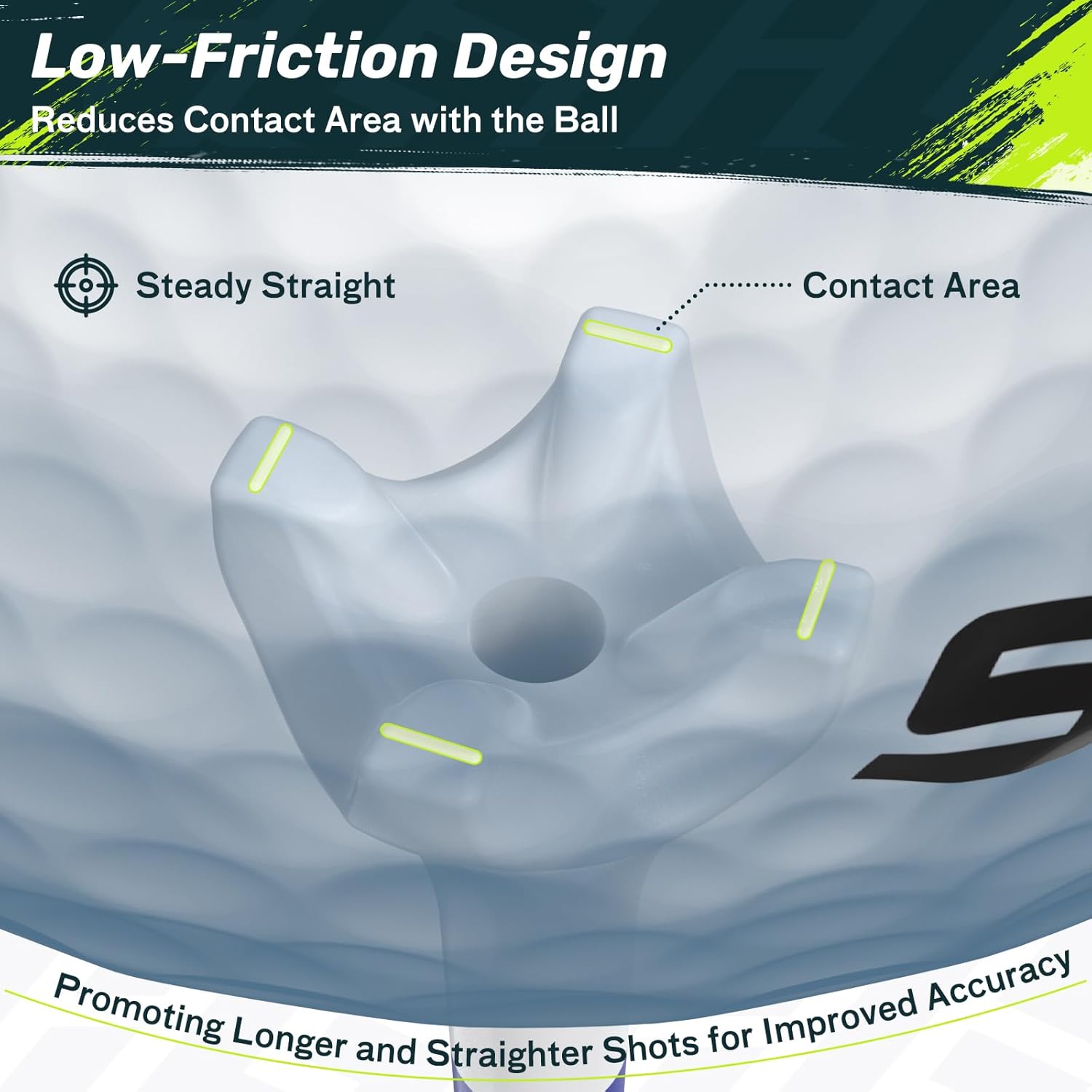 SAPLIZE Golf Tees - Upgraded 4-Prong Design to Reduce Friction & Side Spin | 50/100/120/200 Pack