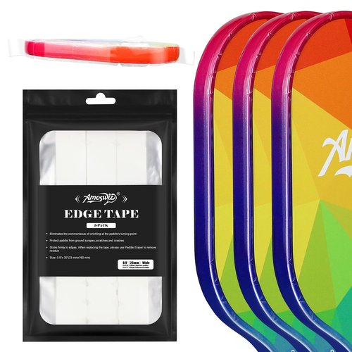 Amoswiz Pickleball Edge Guard Tape, Clear Pickleball Protection Tapes 3 Pcs, No Wrinkling, Suitable for 13MM & 16MM & 20MM Thicknesse Paddles 26MM Width