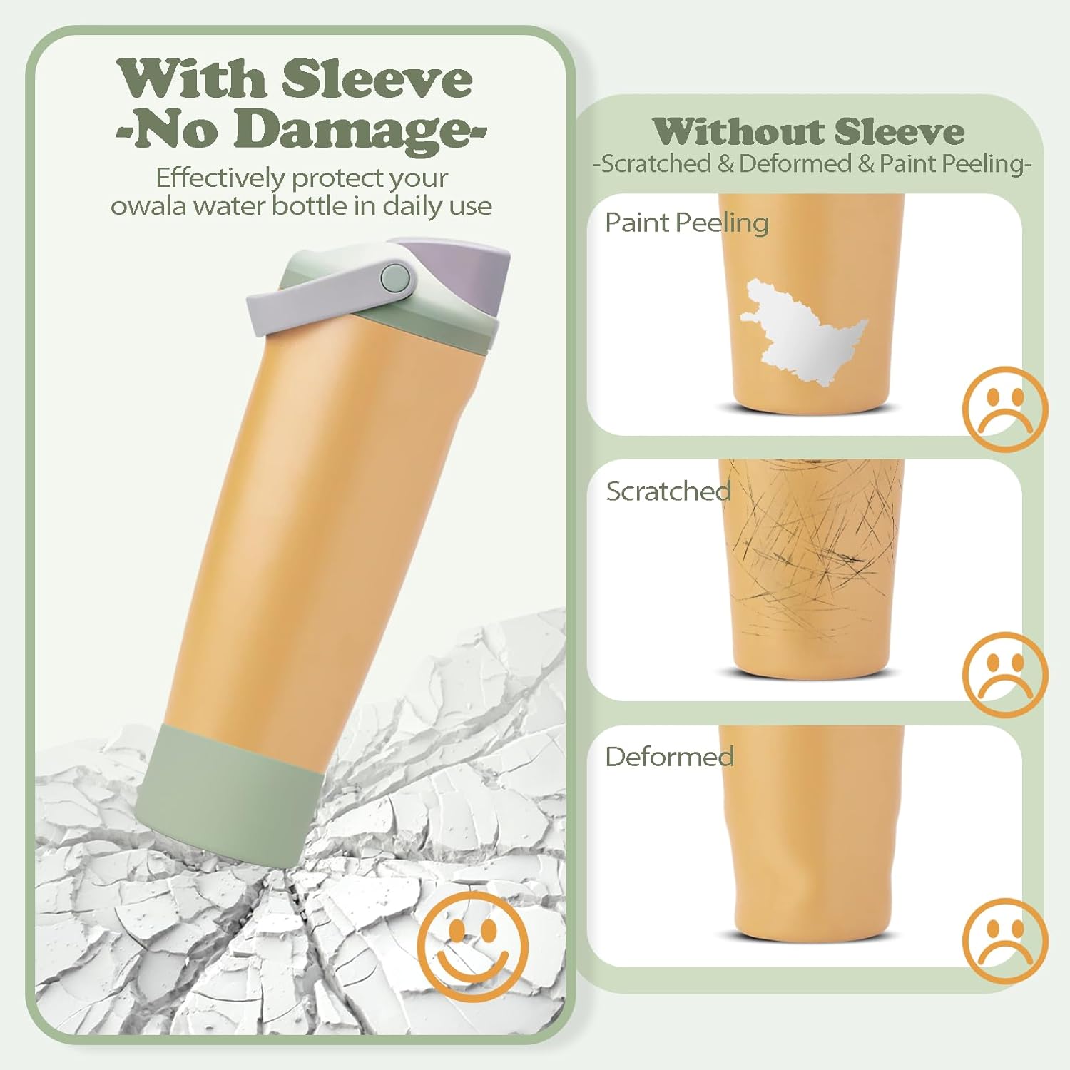 Owala Silicone Boot Set - Non-Slip, Scratch-Resistant Stability Enhancers for 30oz & 40oz Bottles | Beachfront Color