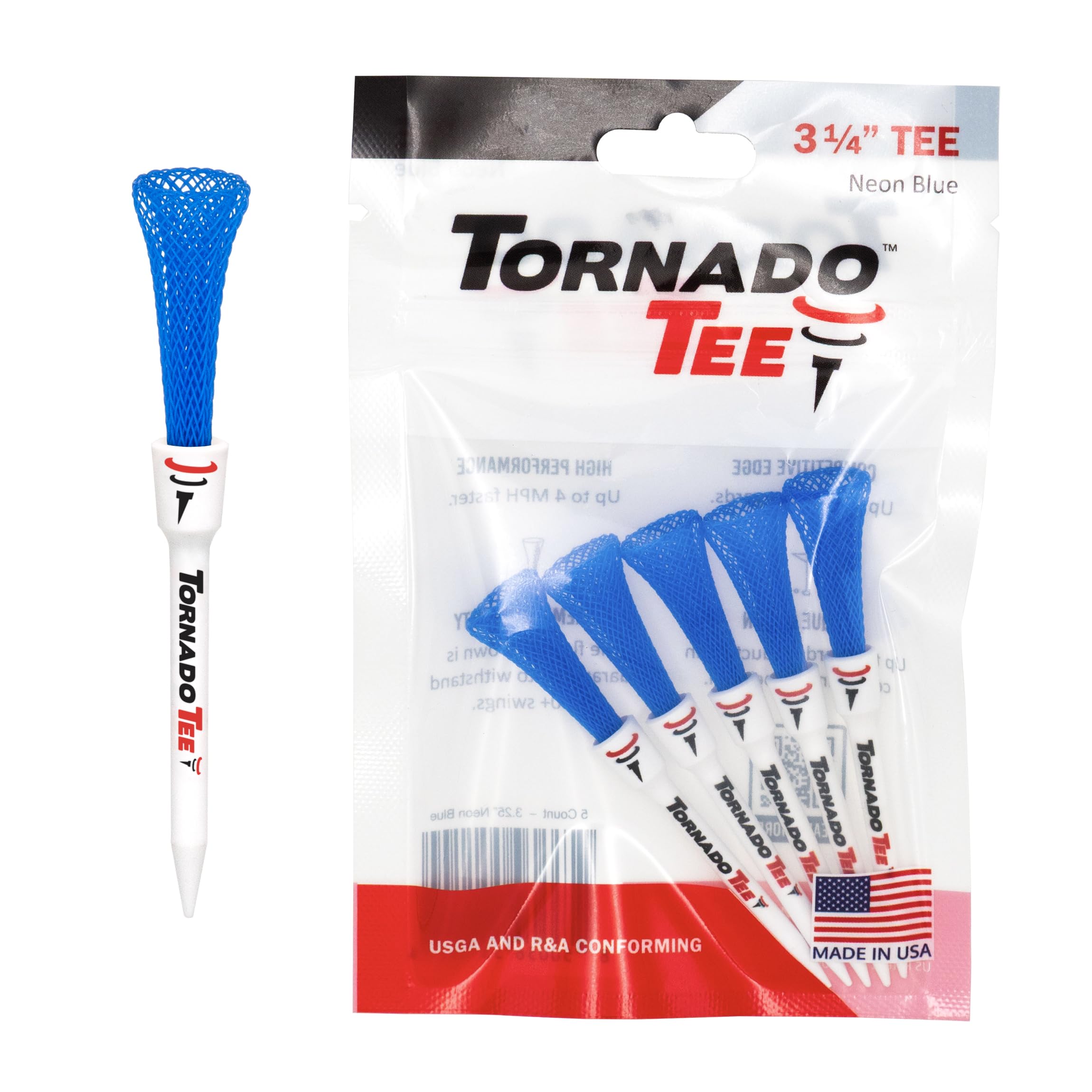 Tornado Tee Neon Blue 3.25" High Performance Golf Tee
