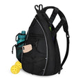 Goloni Pickleball Sling Bag for Men Women, Lightweight Pickleball Backpack with Fence Hook, Large Capacity Pickleball Bag with Anti-Theft Pocket, Water-Resistant for Tennis Padel Sports,Black