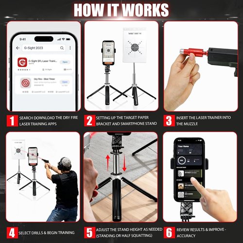 Dry Fire Laser Training System - Safe Home Practice Kit for 9mm/.38SPL | Rechargeable Laser Calibrator with Targets