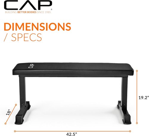 Cap Barbell Flat Weight Bench - Durable Design for Home Workouts | Color Series Options Available