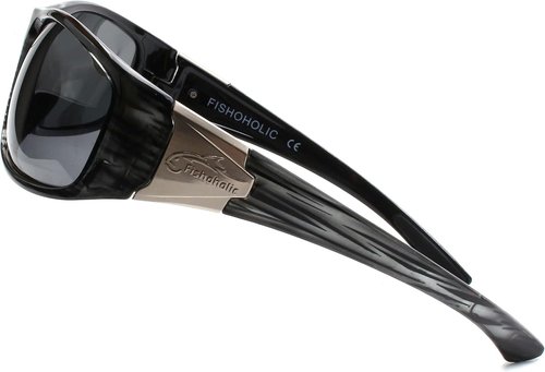 Fishoholic Polarized Fishing Sunglasses with Metal Logo UV400 Fishing Gift with Hard Case and Pouch