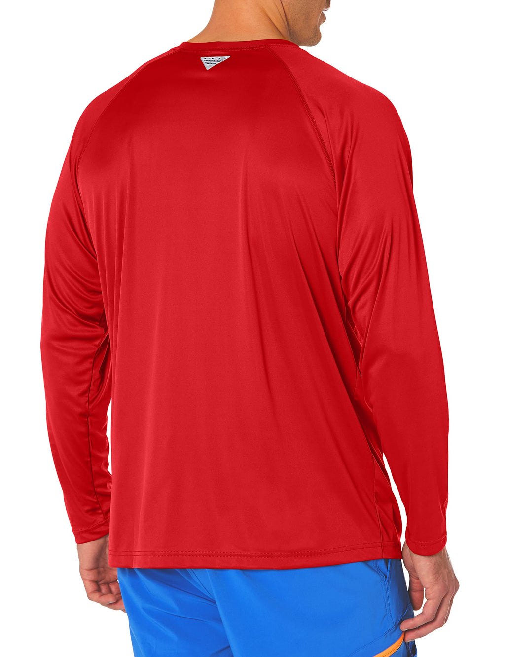 Columbia Men's PFG Terminal Tackle Long Sleeve Fishing Shirt, Red Spark/White Logo, 6X