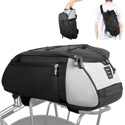 WILDKEN Bike Rack Bag, 10L Bike Rear Rack Bag Waterproof Bicycle Trunk Bag Bike Panniers Cycling Rear Seat Carrier Backseat Storage Luggage Bike Bags for Bicycle E bike Rear Rack