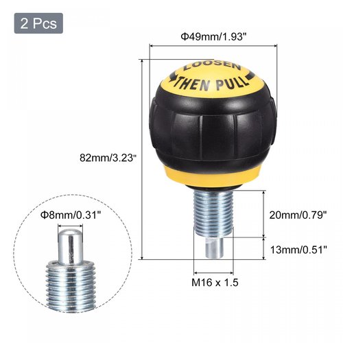 uxcell M16 Fitness Adjustment Knob Replacement Parts for Home Fitness Height Adjustment Screws Equipment Black Yellow 2pcs