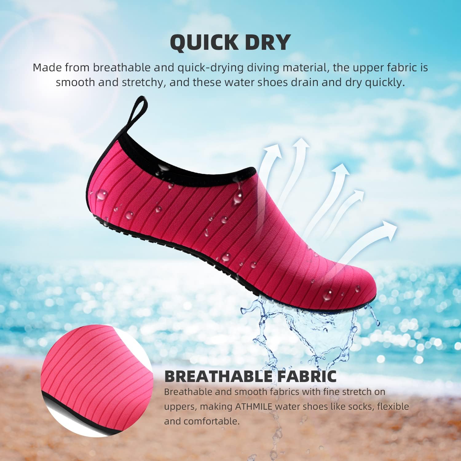 Skiennix Water Shoes - Quick-Dry Aqua Socks for Beach & Pool | Unisex Adult & Youth Sizes