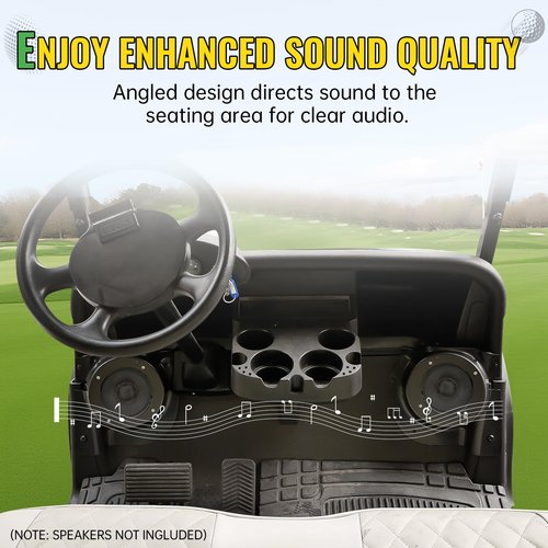 Under Dash Kick Speaker Pod Brackets for E-Z-Go RXV 2008+, Golf Cart Front Kick Panels Loudspeaker Mount Enclosures Holders Fit 6.5" Speakers, EZGO RXV Accessories 2PCS with Hardware