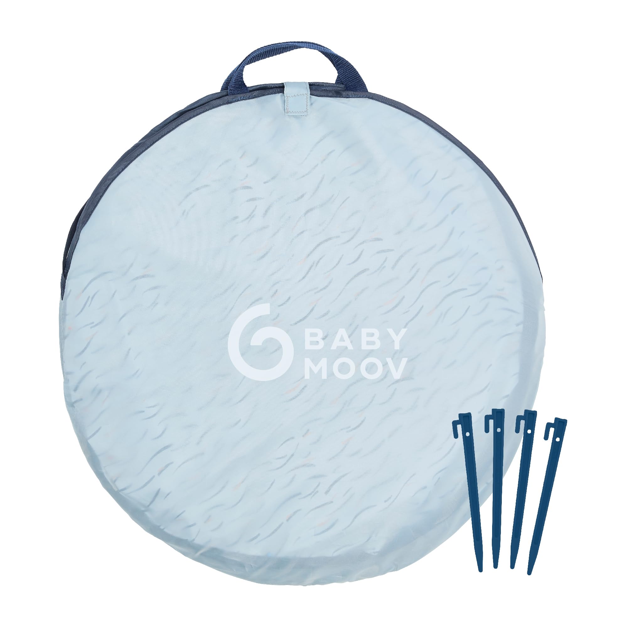 Babymoov Anti-UV Baby & Toddler Beach Tent UPF 50+ Sun Protection with Pop Up System for Easy Use & Transport, Blue Waves (Summer 2025 Edition)