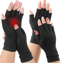 2Pairs Copper Arthritis Compression Gloves for Women Men, Fingerless Compression Gloves for Carpal Tunnel, Hand Pain, RSI, Driving, Typing, Copper Gloves Support Hands and Wrist for Work (Medium)