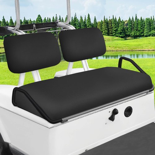 Golf Cart Seat Covers Set for Yamaha G22 G19 G16 G14 G11 G9 G8 G2, Club Car DS Pre-2000 OEM Ordinary Front Seats, Durable Breathable Seat Covers Washable Polyester Mesh Cloth Without Logo, Black