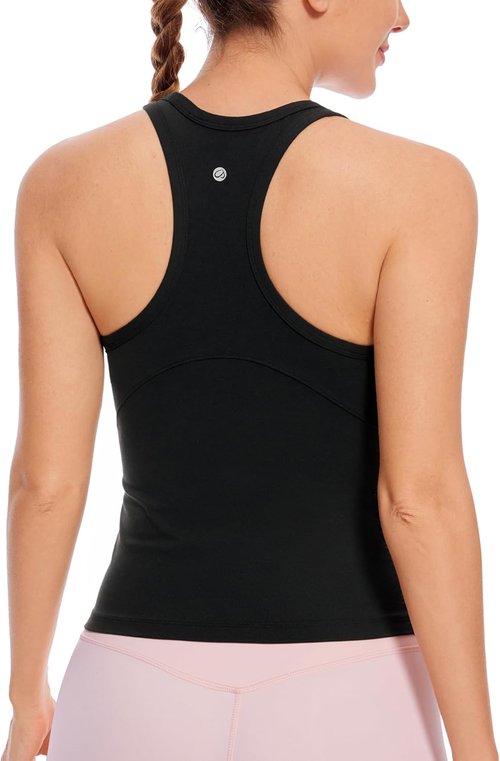 CRZ YOGA High Neck Tank Top for Women - Butterluxe Yoga Camisole | Athletic Sleeveless Gym Shirt