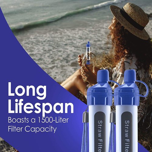 Logest Water Filter Straw - Portable 4-Pack Water Purification Device for Camping & Travel
