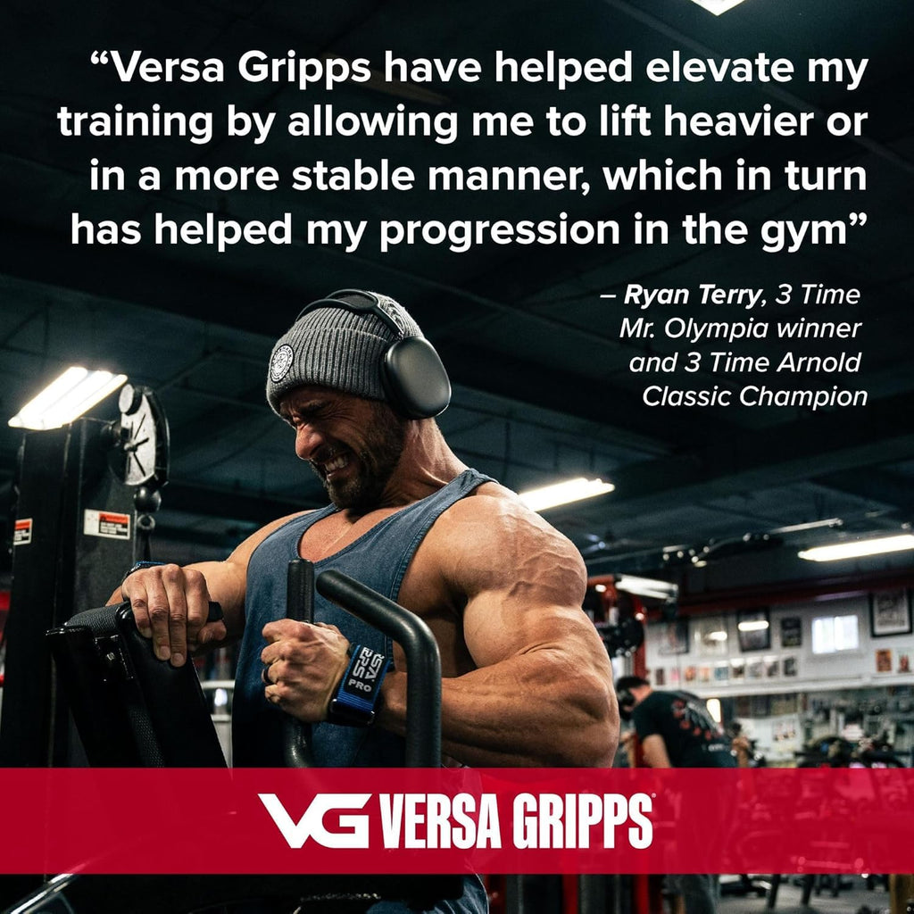 Versa Gripps Pro, Made in USA, Wrist Straps for Weightlifting Alternative, Best Training Accessory, R/L, Silver