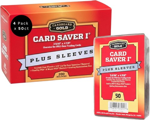 Cardboard Gold Card Saver 1 | 200 Count Semi-Rigid Card Holders - PSA-Approved Trading Card Protectors