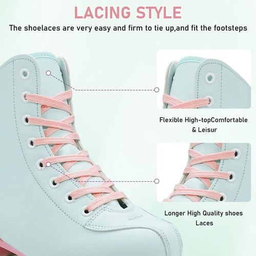jessie Roller Skates Women, Adult Breathable PU Leather Flash Wheels Roller Skates for Beginners Professionals Indoor&Outdoor(US Size: 10)