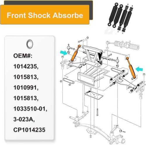 APZL Golf Cart Front and Rear Shock Absorbers for Club Car DS G&E 1988-up Precedent G&E 2004-up, 1014235 1014236 1010991 1015813 1013164（4pcs）