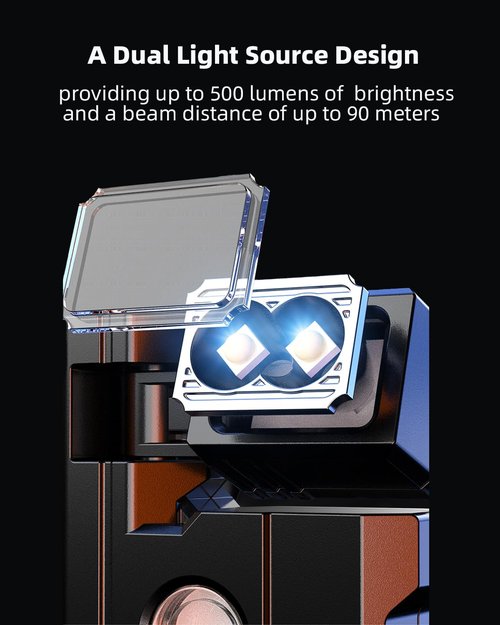 2026 Rechargeable EDC Flashlight with Rotable Lamp Head, 500 Lumens Super Bright Mini Flashlight, 1500mAh Portable Flat Pocket Flashlights, Magnetic Keychain Flashlight for Outdoor Home Emergencies