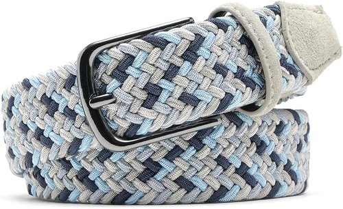 Fabio Valenti Men's Stretch Belt - Woven Braided Design for Golf, Casual Pants & Jeans - 1 3/8" Wide