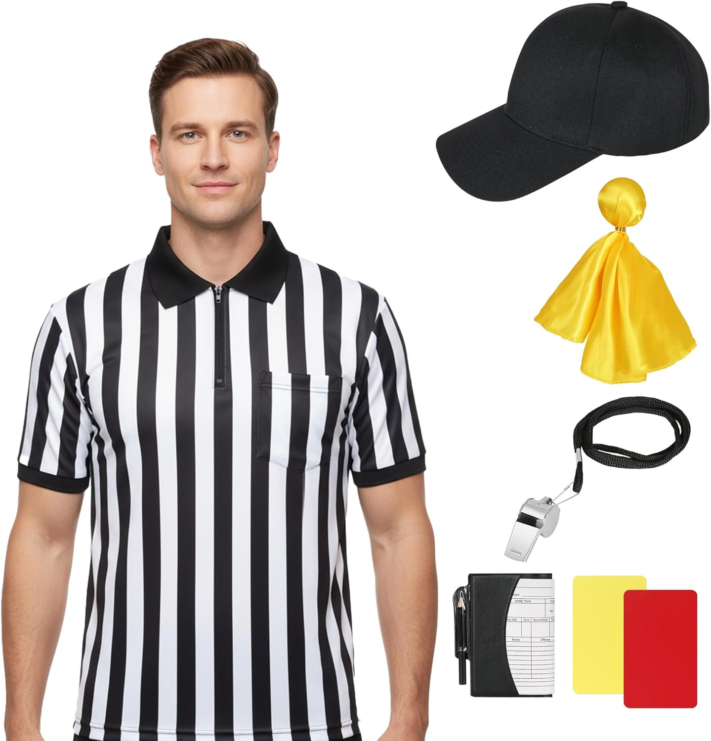 Skiennix Referee Shirt - Men's Football Soccer Costume for Halloween | Sporty Cosplay Outfit