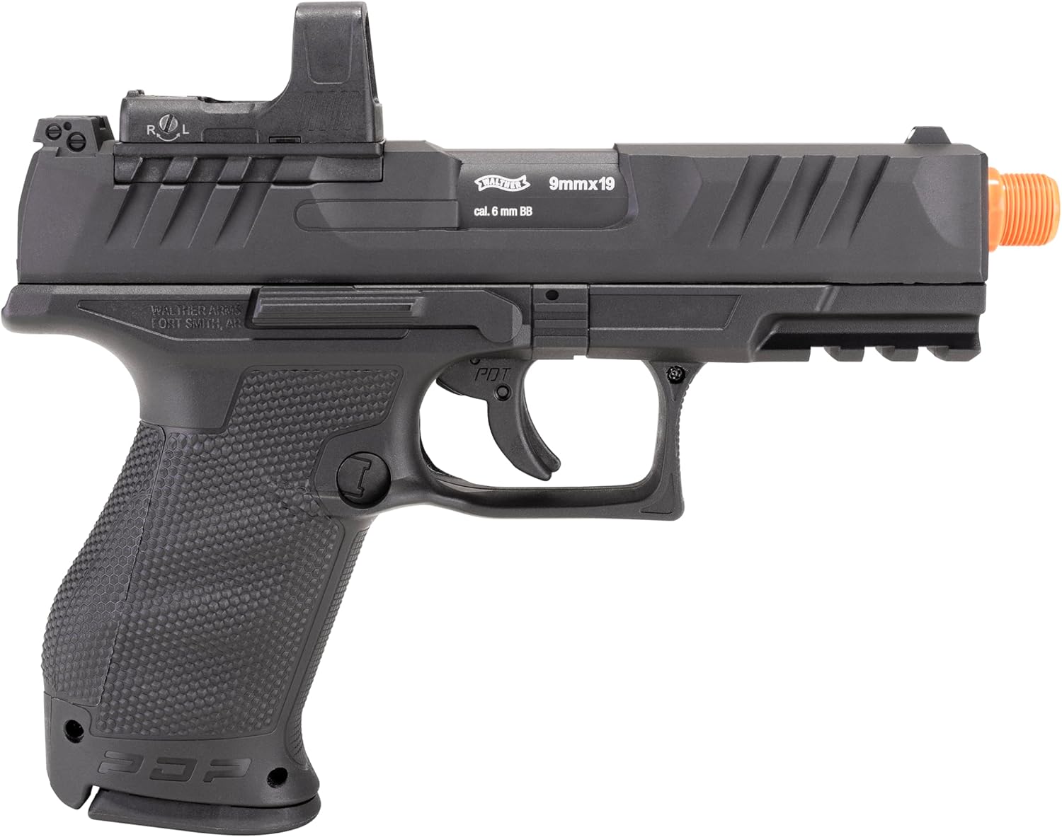 Walther PDP Compact Airsoft Gun - Optics-Ready 6mm BB Pistol with RDS8 Red Dot Sight