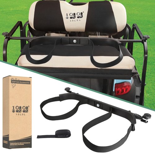 10L0L Golf Bag Attachment Compatible with Yamaha G2-G29 EZGO TXT RXV Club Car DS Precedent Icon EV Star Universal No-drilling Required Golf Bag Holder Rack for 1" Bracket Adjustable