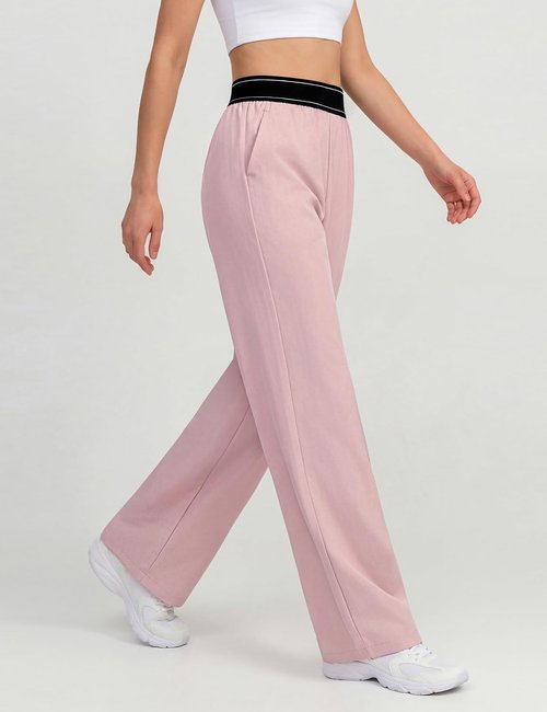BMJL Women's Track Pants - Lightweight Loose Straight Leg Workout Trousers | Elastic Waist, Summer Style