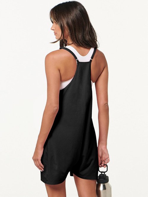 ANRABESS Women's Casual Summer Romper - Loose Sleeveless Spaghetti Strap Jumpsuit for Beach Vacations